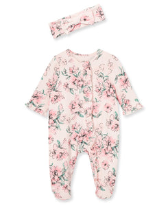 Dream Floral Footed One-Piece and Headband 11370