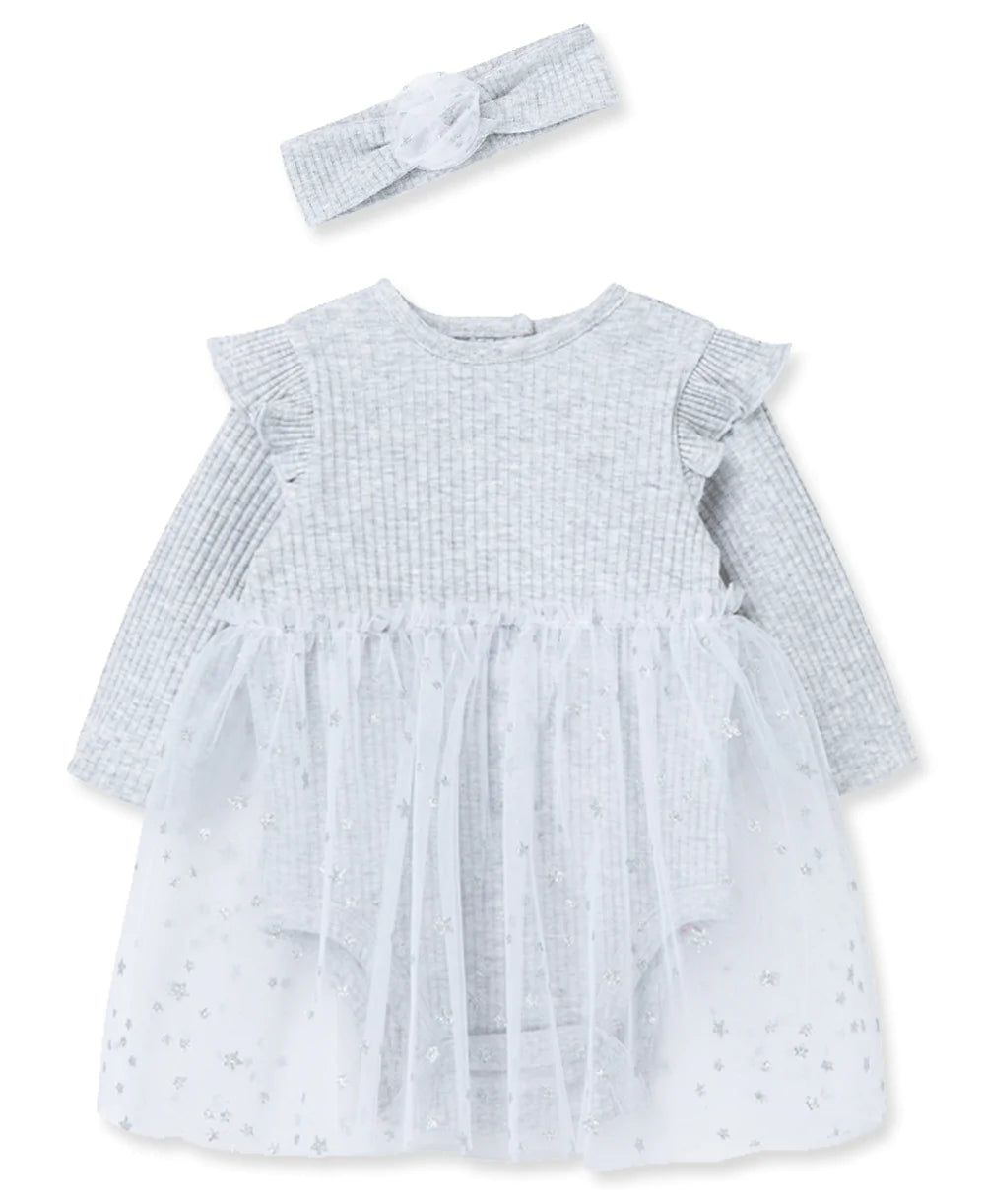 LITTEL ME Silver Star Tutu Bodysuit Set 12295