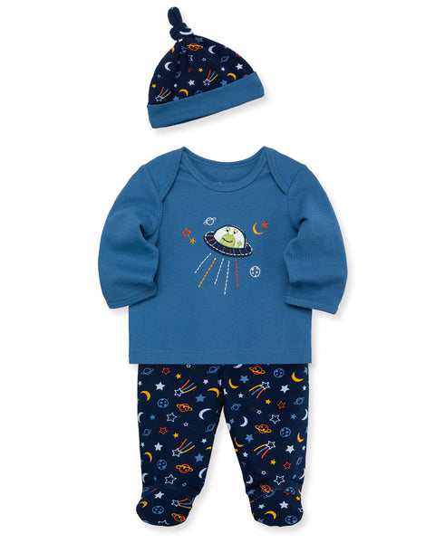LITTEL ME Outer Space Footed Pant Set 12184