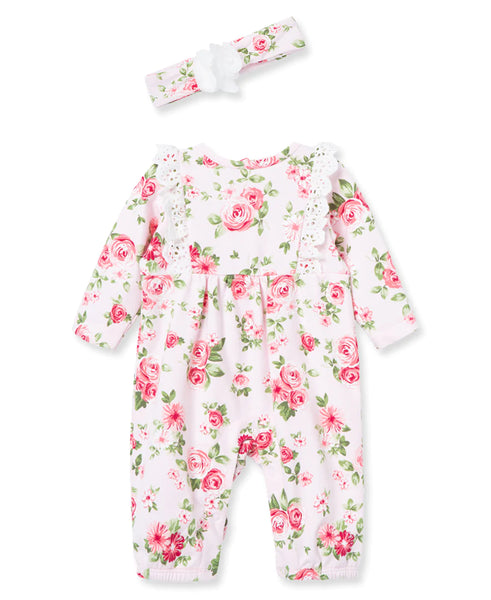 LITTEL ME Roses Jumpsuit& Headband 12035