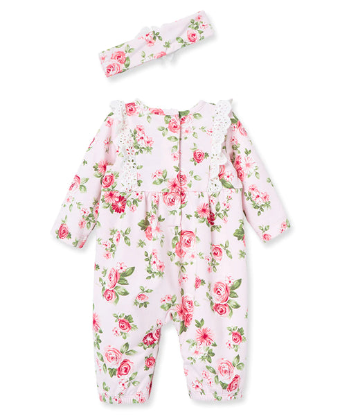LITTEL ME Roses Jumpsuit& Headband 12035