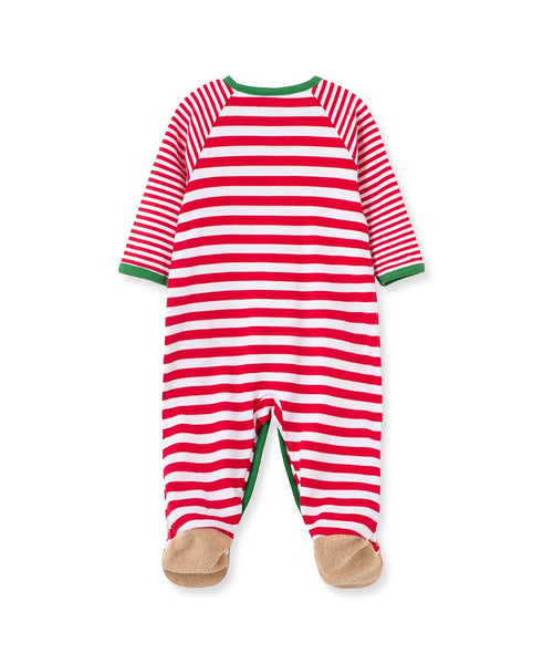 Holiday Reindeer Stripe Footie 11305