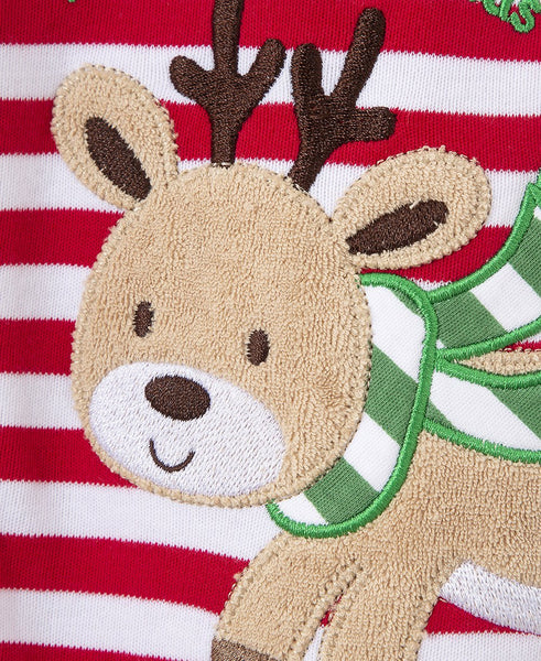 Holiday Reindeer Stripe Footie 11305