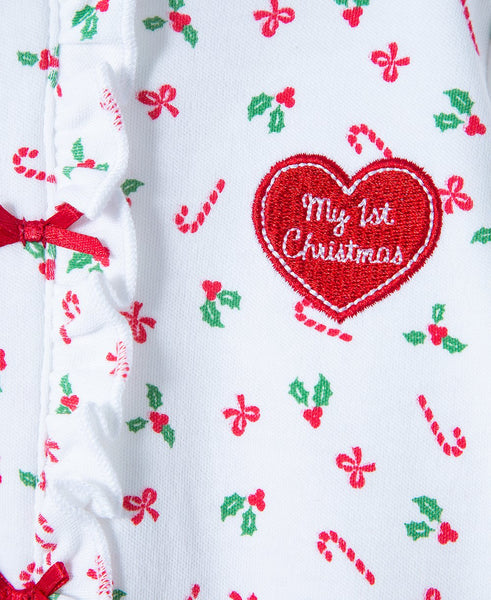 Holiday Candy Cane Footie And Hat 11316