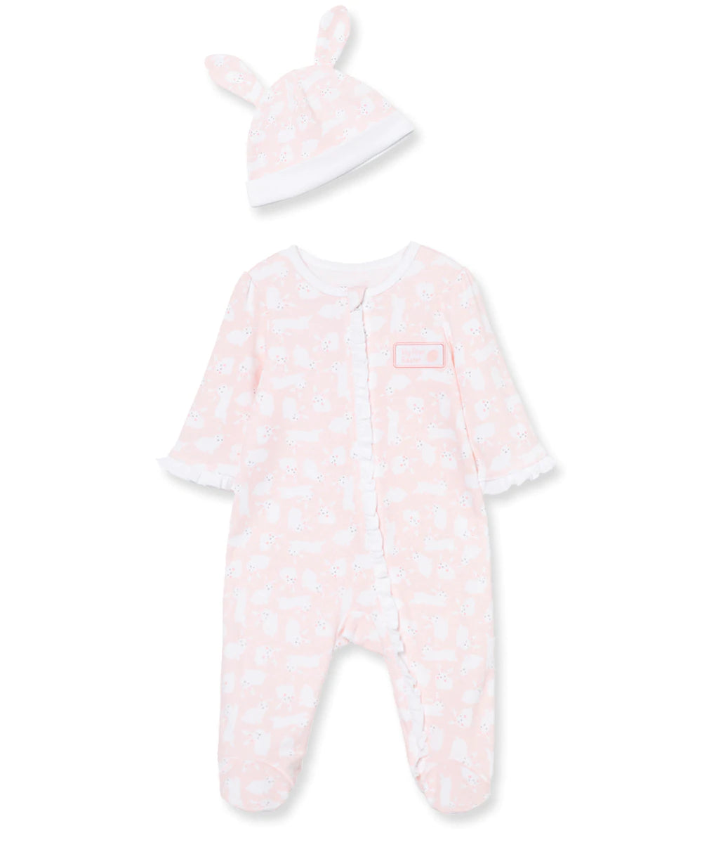 Pink Easter Bunny Footie and Hat 11646