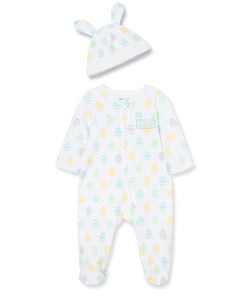 Multi Easter Bunny Footie and Hat 11647