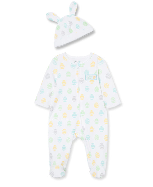 Multi Easter Bunny Footie and Hat 11647
