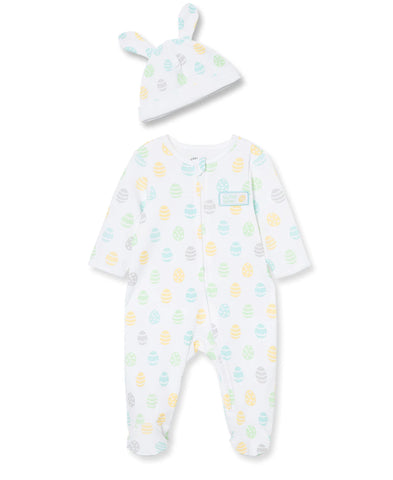 Multi Easter Bunny Footie and Hat 11647