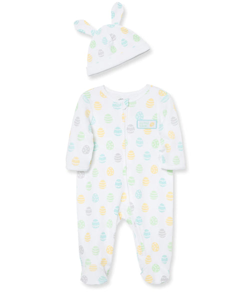 Multi Easter Bunny Footie and Hat 11647