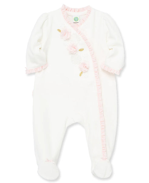 Flowers Velour Footie 22-12504