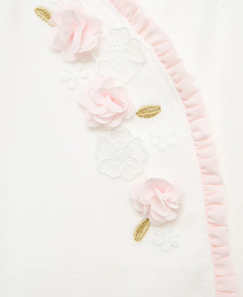 Flowers Velour Footie 22-12504