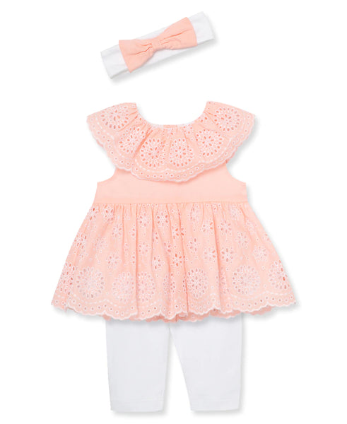 Allover Eyelet Woven Infant Tunic Set 11671