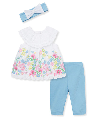 Floral Border Woven Infant Tunic Set 11672