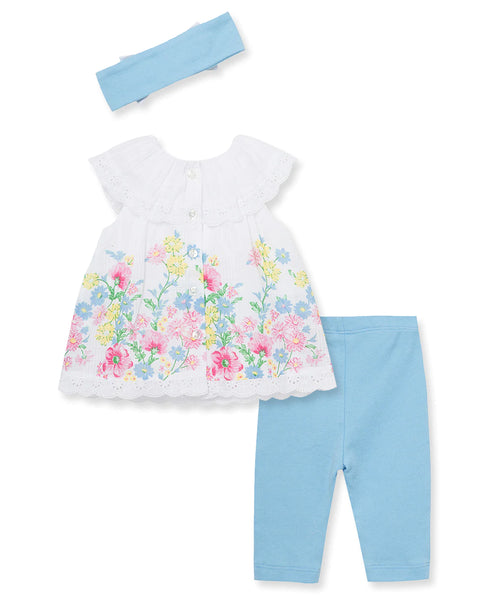 Floral Border Woven Infant Tunic Set 11672
