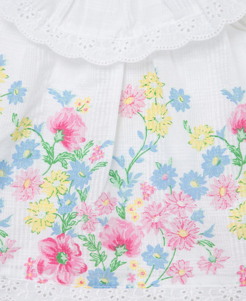 Floral Border Woven Infant Tunic Set 11672