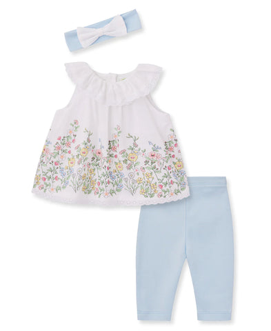 Floral Border Woven Tunic Set 12961