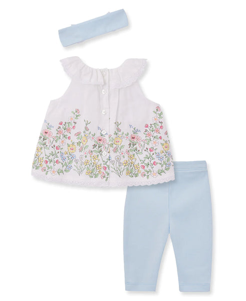 Floral Border Woven Tunic Set 12961