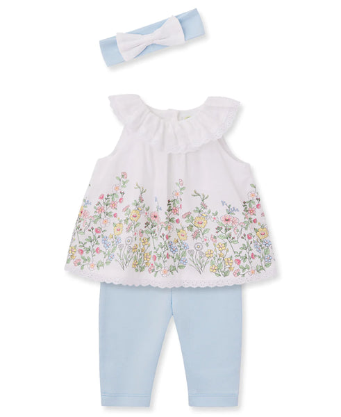 Floral Border Woven Tunic Set 12961