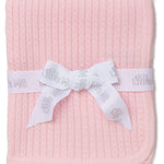 Pink Cable Knit Receiving Blanket 701726