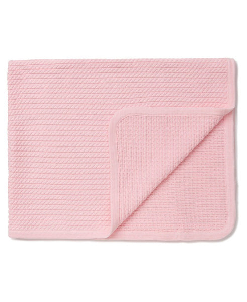 Pink Cable Knit Receiving Blanket 701726