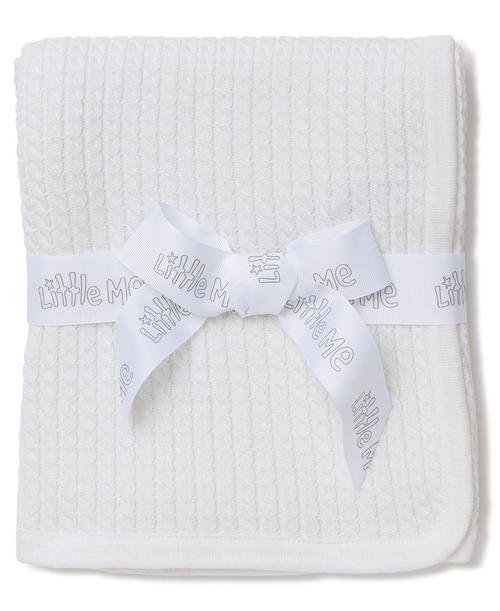 White Cable Knit Receiving Blanket 701728