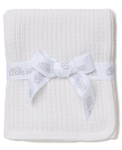 White Cable Knit Receiving Blanket 701728