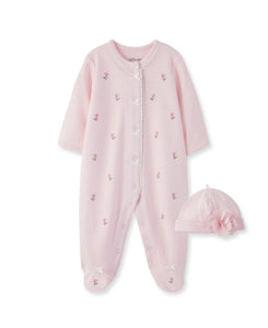Blossom Rose Footed One-Piece and Hat 9881