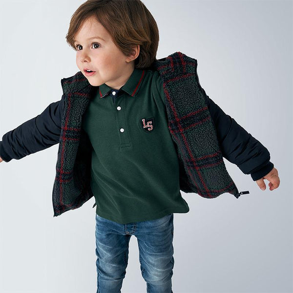 4470 Mayoral Green Plaid Reversible Sherpa Jacket