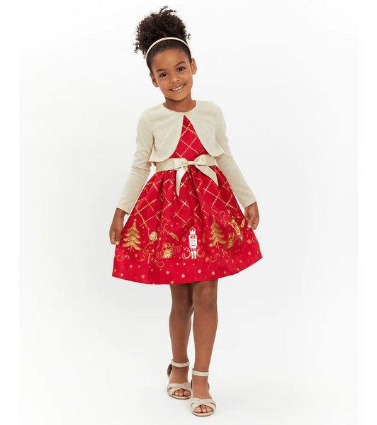 SAMMIE NUTCRACKER DRESS WITH CARDIGAN