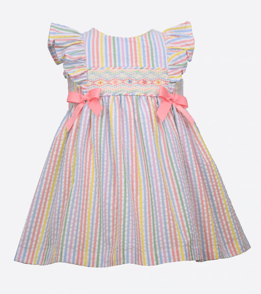 MAYA RAINBOW SMOCKED DRESS 14955