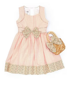 Bonnie Jean Big Girls 7-16 Sleeveless Seersucker Fit-And-Flare Dress And Straw Bag Set