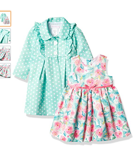 Bonnie Jean Girls' Coat And Floral Dress Set 13292