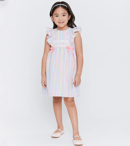 MAYA RAINBOW SMOCKED DRESS 14955