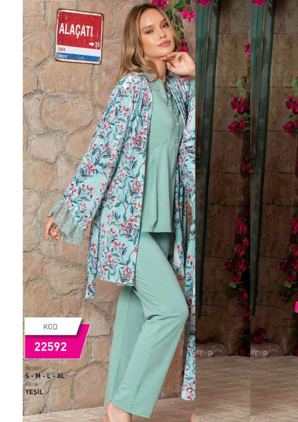 Pajama 3 pieces, cotton, from the Turkish brand, Tuba 22592