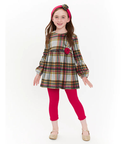 SOPHIA PLAID LEGGING SET WITH HEADBAND