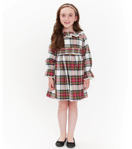 PATTY SMOCKED PLAID DRESS X1-10630