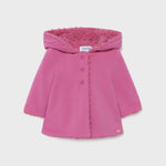 Reversible teddy coat for baby girl Art. 11-02437-022 WITH Baby girl plaid dress Art. 11-02917-007