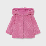 Reversible teddy coat for baby girl Art. 11-02437-022 WITH Baby girl plaid dress Art. 11-02917-007