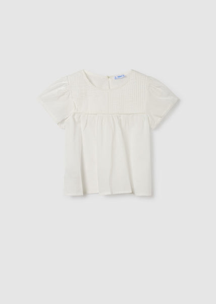 Short-sleeved blouse with cotton tucks for girl Art. 23-06193-074
