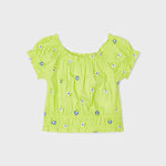 Short-sleeved blouse with embroidered motifs for girls Art. 23-03139-073