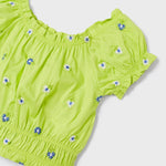 Short-sleeved blouse with embroidered motifs for girls Art. 23-03139-073