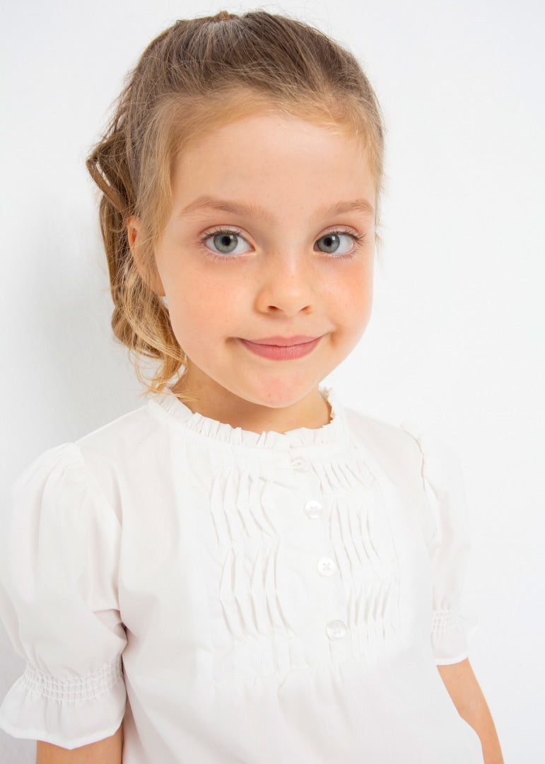 Short-sleeved poplin blouse for girl Art. 23-03138-010