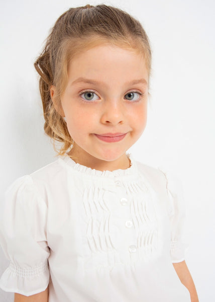 Short-sleeved poplin blouse for girl Art. 23-03138-010