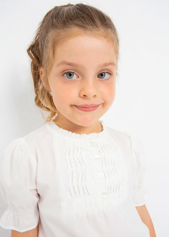 Short-sleeved poplin blouse for girl Art. 23-03138-010