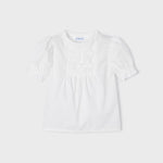 Short-sleeved poplin blouse for girl Art. 23-03138-010