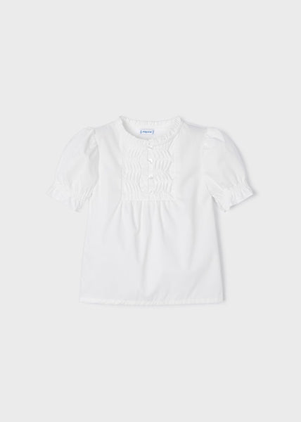 Short-sleeved poplin blouse for girl Art. 23-03138-010