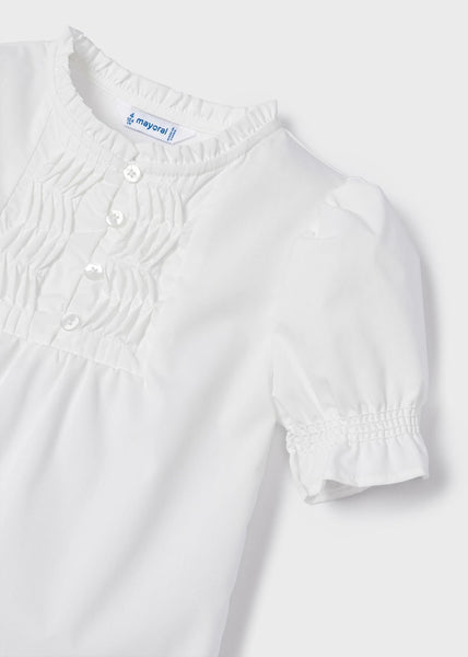 Short-sleeved poplin blouse for girl Art. 23-03138-010
