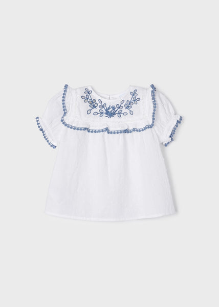 Plumeti short-sleeved blouse with cotton embroidery for girl Art. 23-03142-019