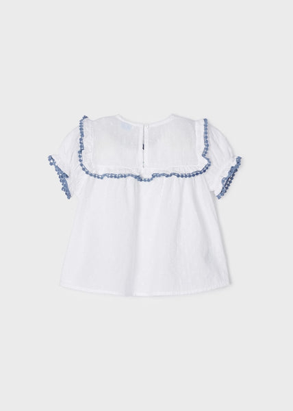 Plumeti short-sleeved blouse with cotton embroidery for girl Art. 23-03142-019