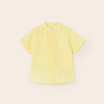 Short-sleeved shirt with embroidered motif and mandarin collar for baby Art. 23-01112-065